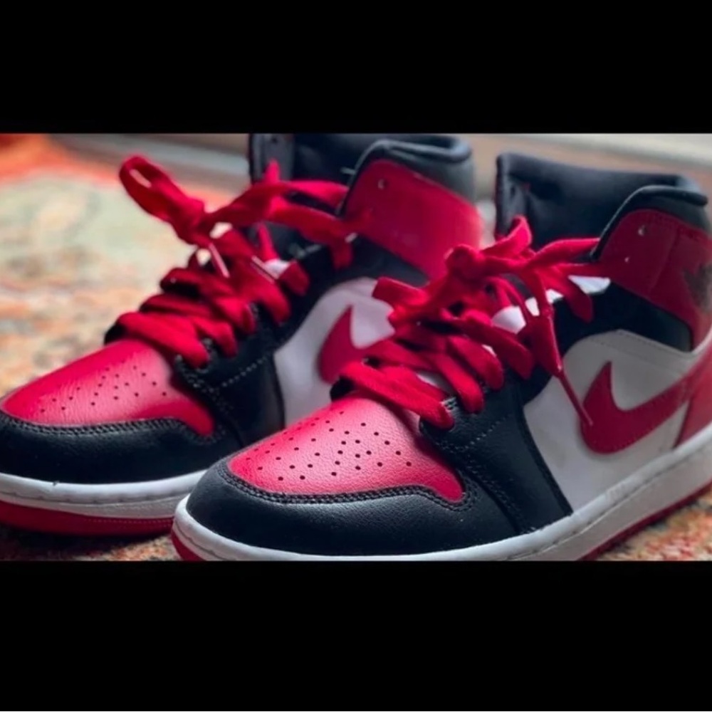 Mid Jordans black/red/white color way brand new